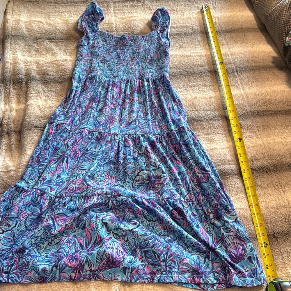 Lilly Pulitzer- Floral Blue and Purple girls Dress.